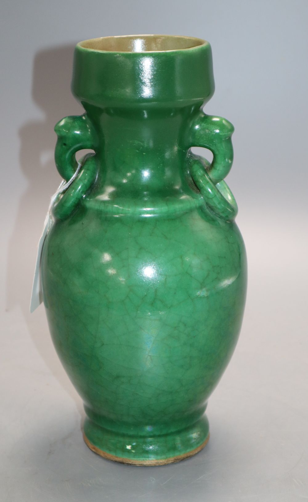 A Chinese green Langyao vase, c.1800, height 23cm